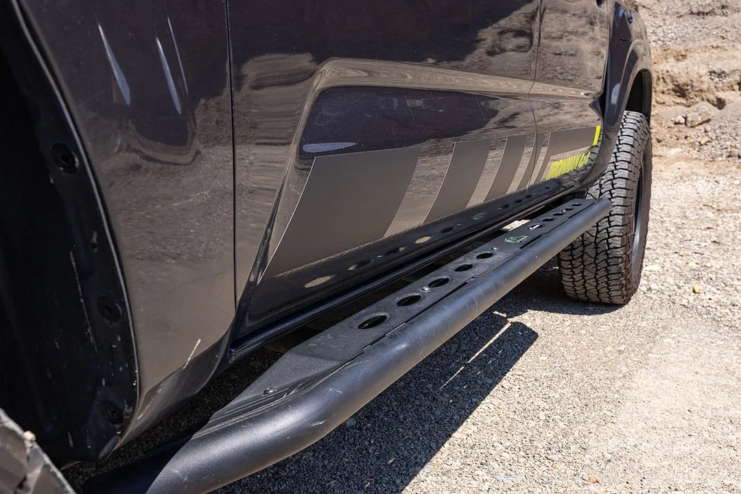 SS072S – IRONMAN 4X4 Nerf Bar, With Step Plates 2 Inch Round Tube Bent Powder Coated Black Steel With End Caps Frame ...